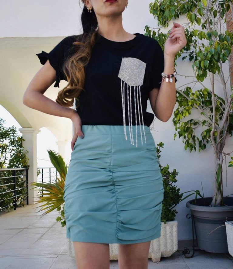 Falda drapeada