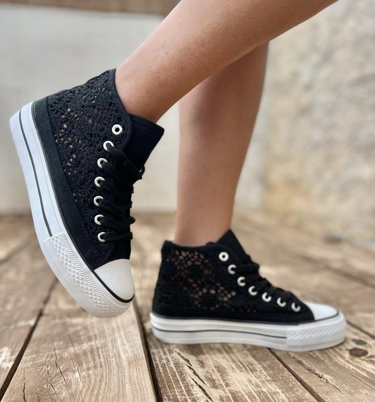 Botín crochet negro