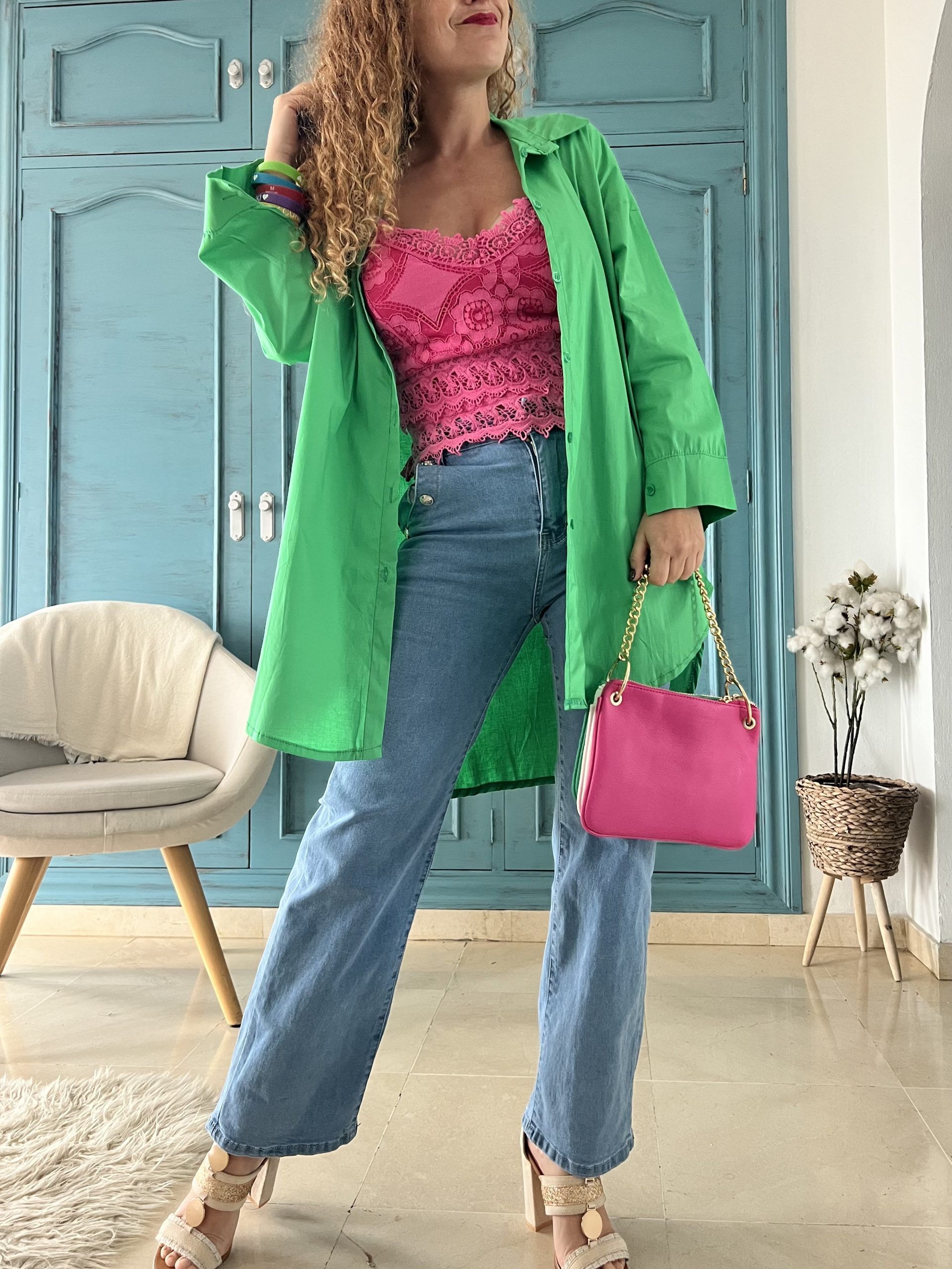 Maxi camisa verde