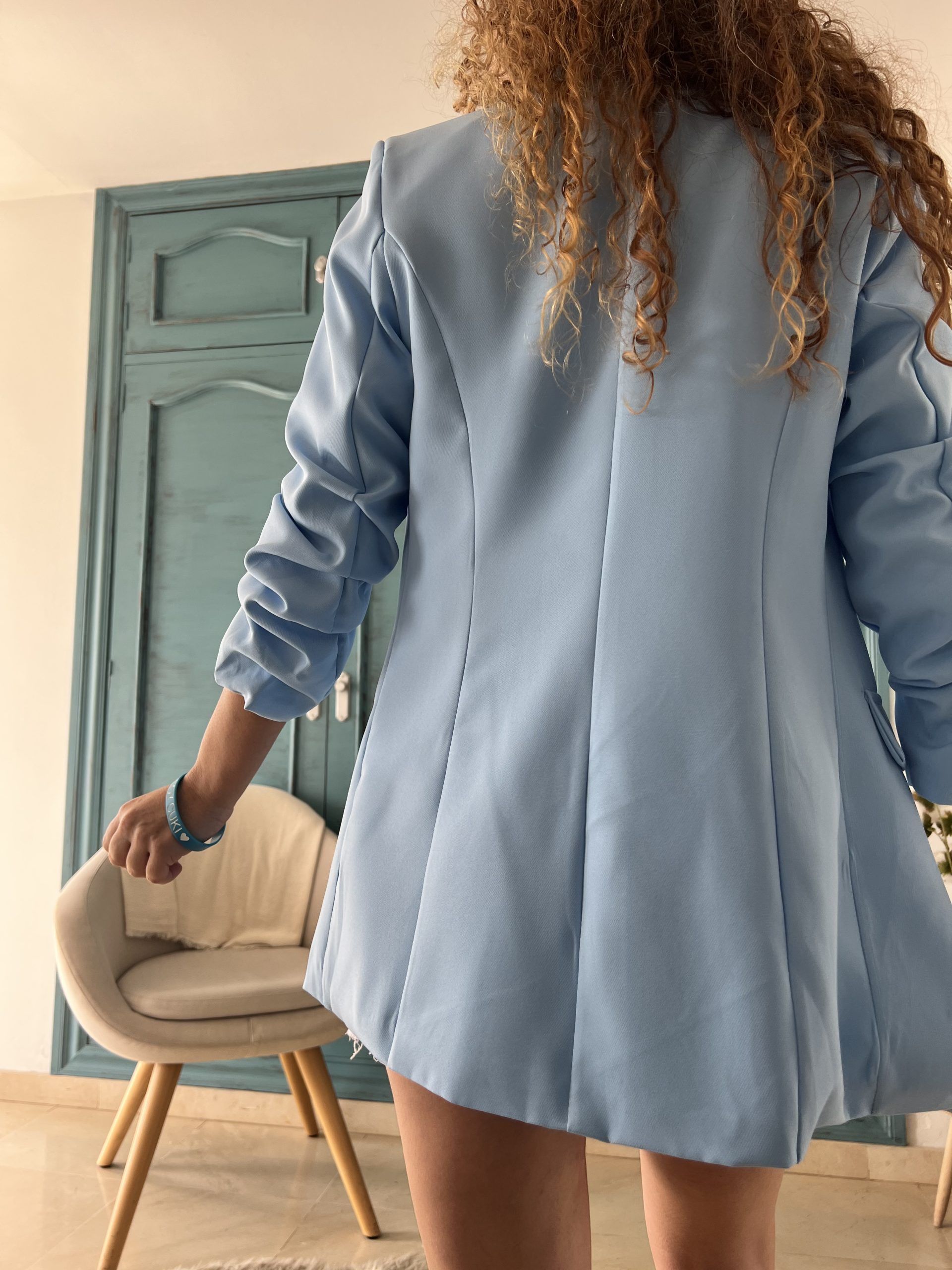 Blazer con forro celeste - Imagen 2