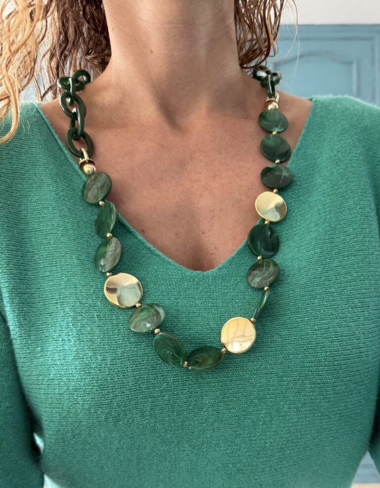 Collar círculos verde