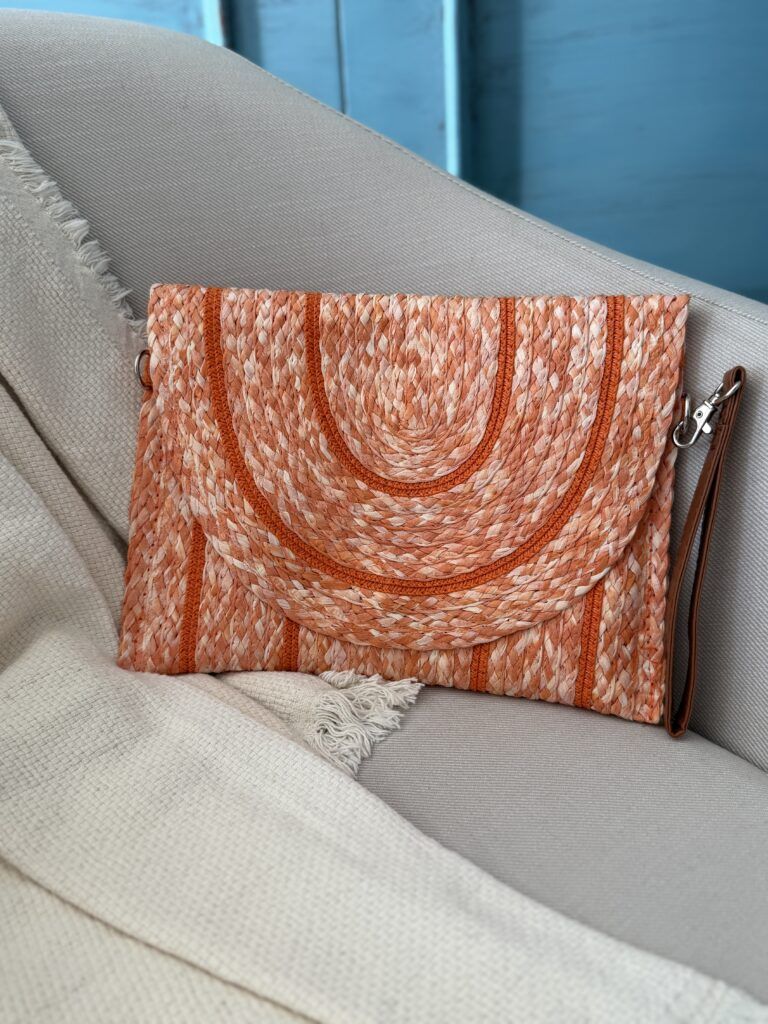 Bolso rafia naranja