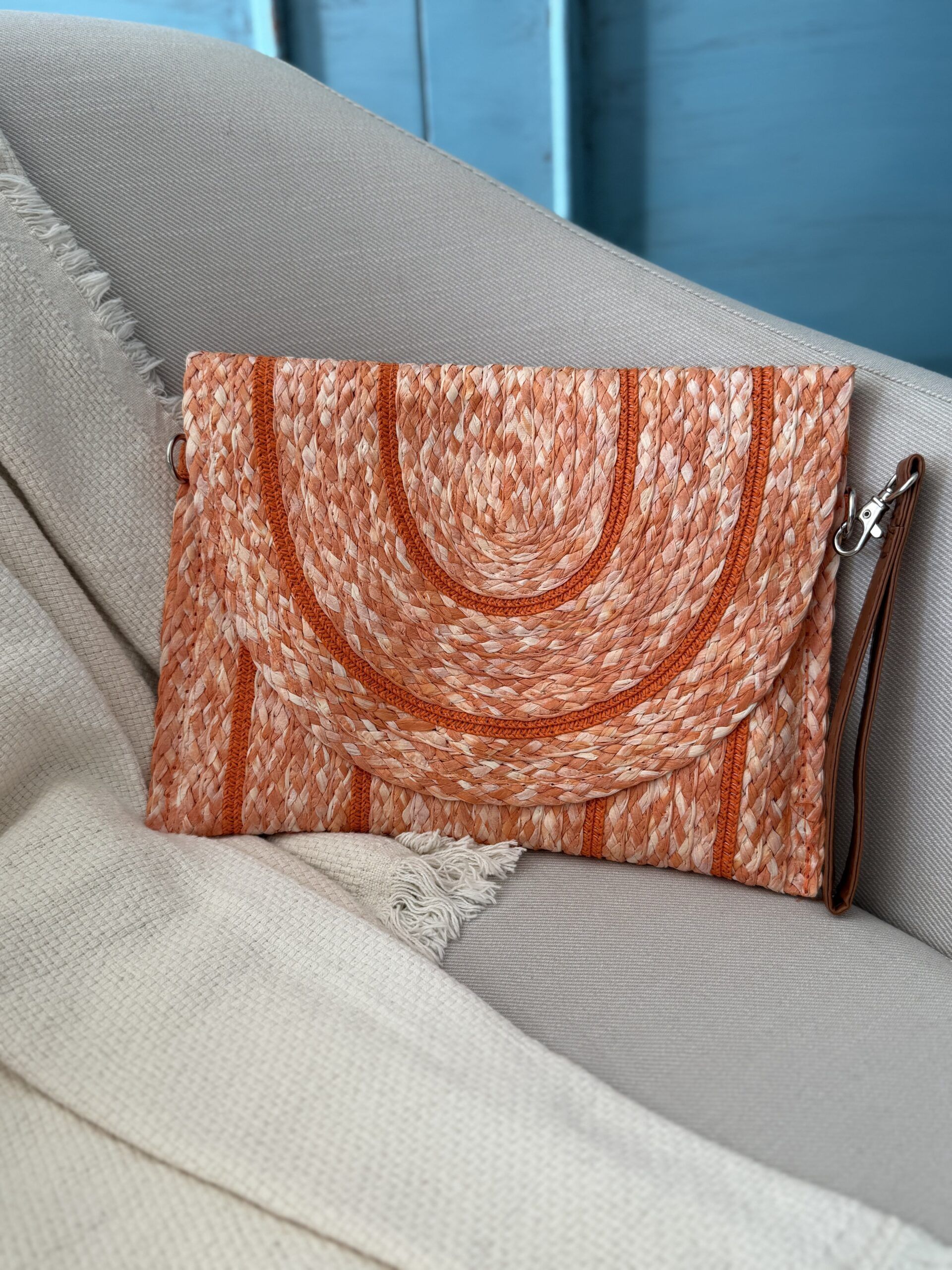 Bolso rafia naranja