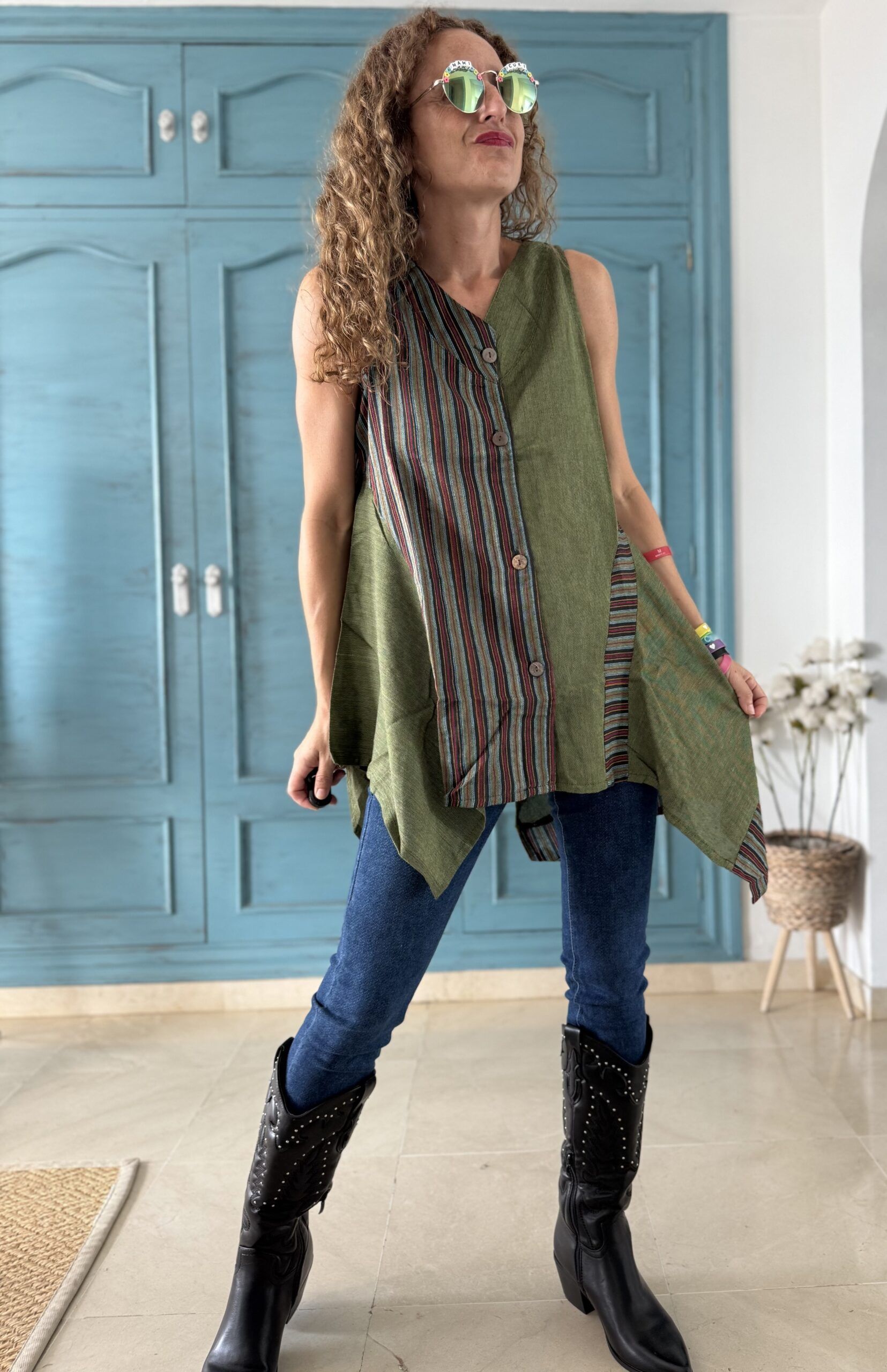 Blusa hippy verde