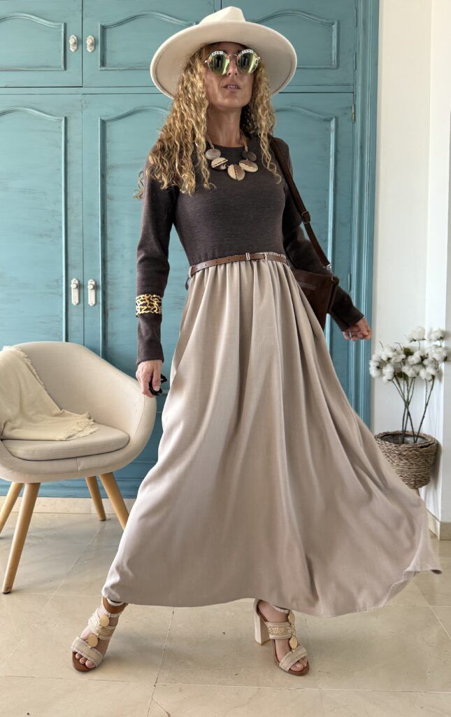 Vestido combi cinturón