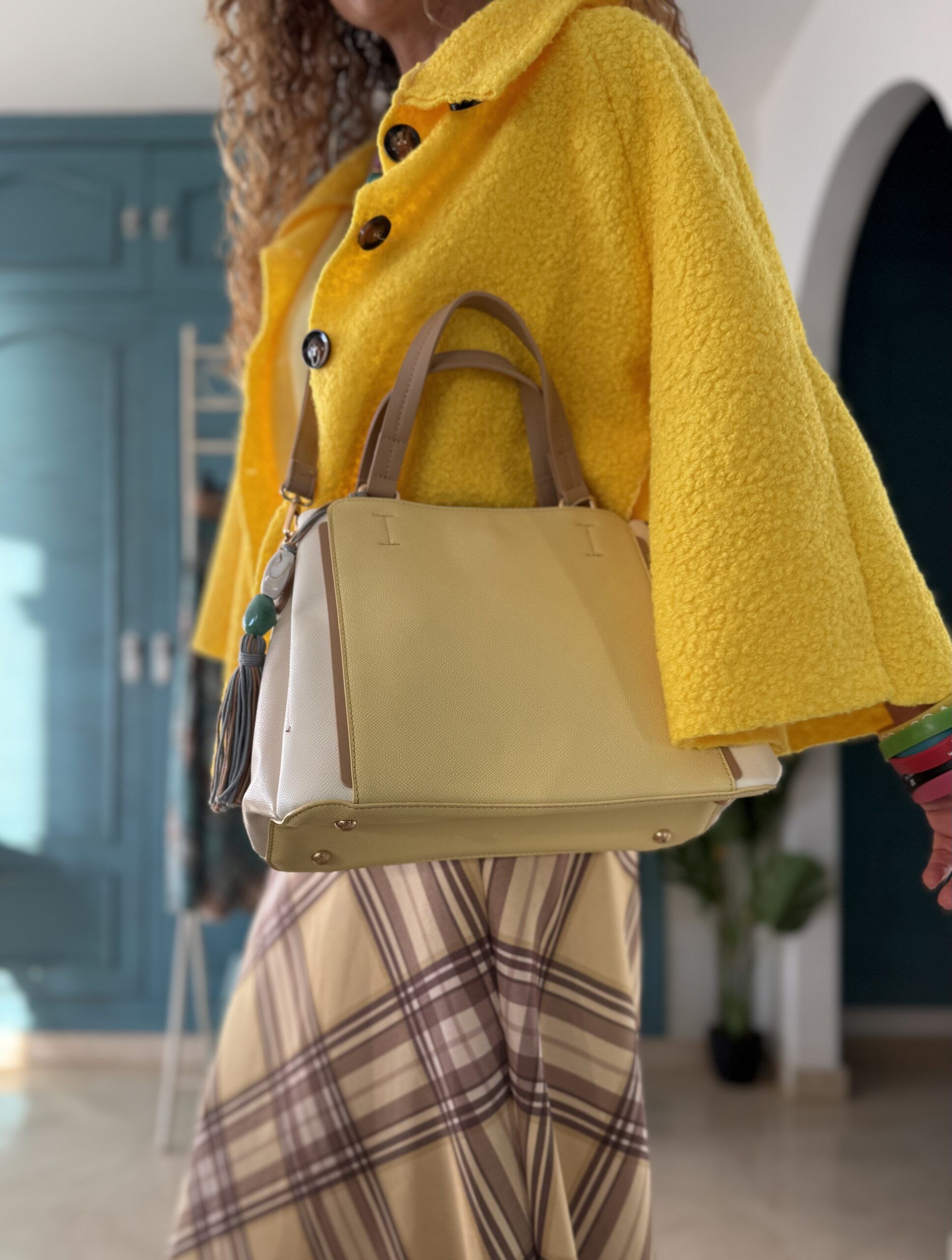 Bolso tricolor amarillo