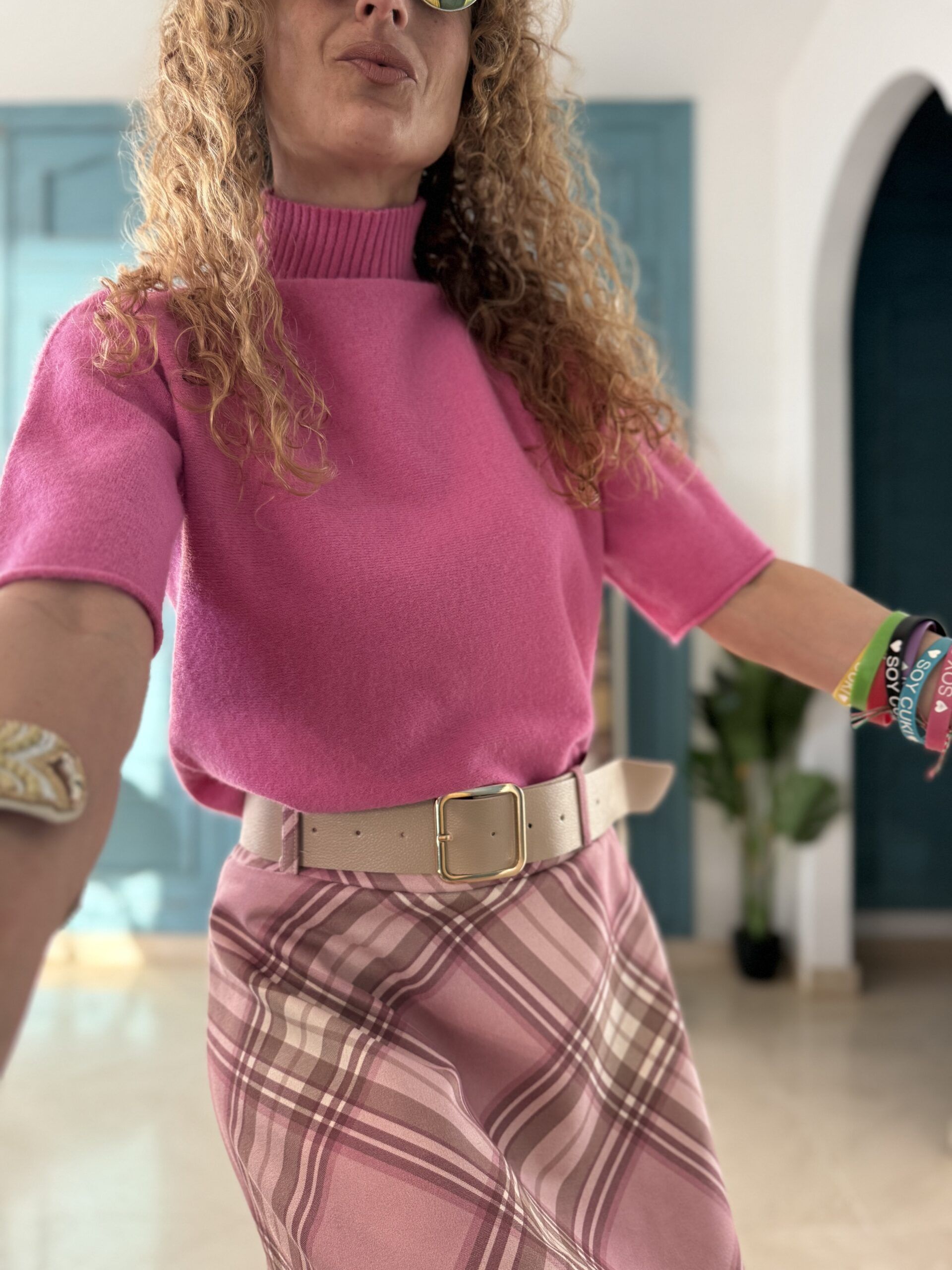 Jersey cuello perkins rosa