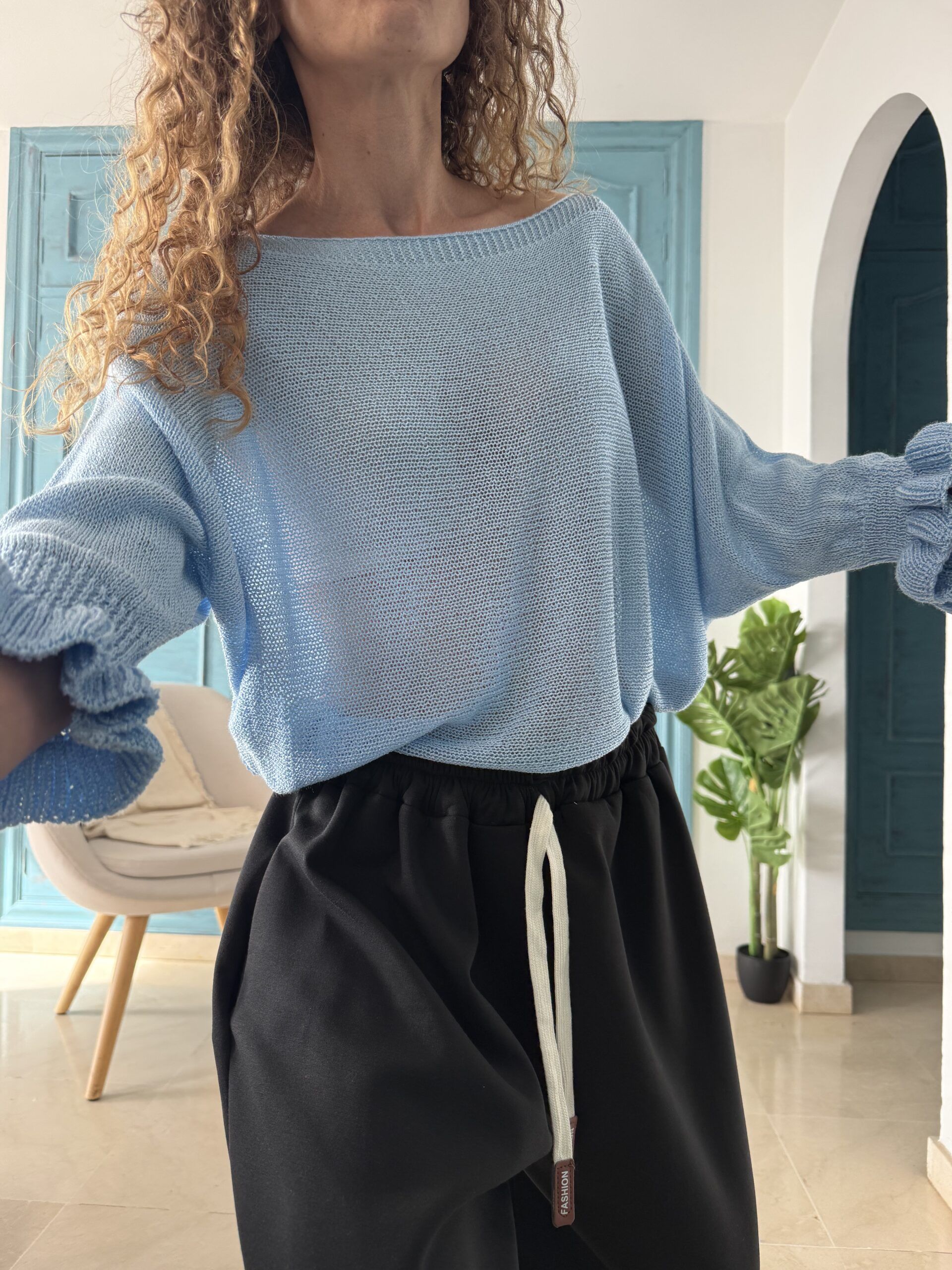 Jersey hilo volante codo azul