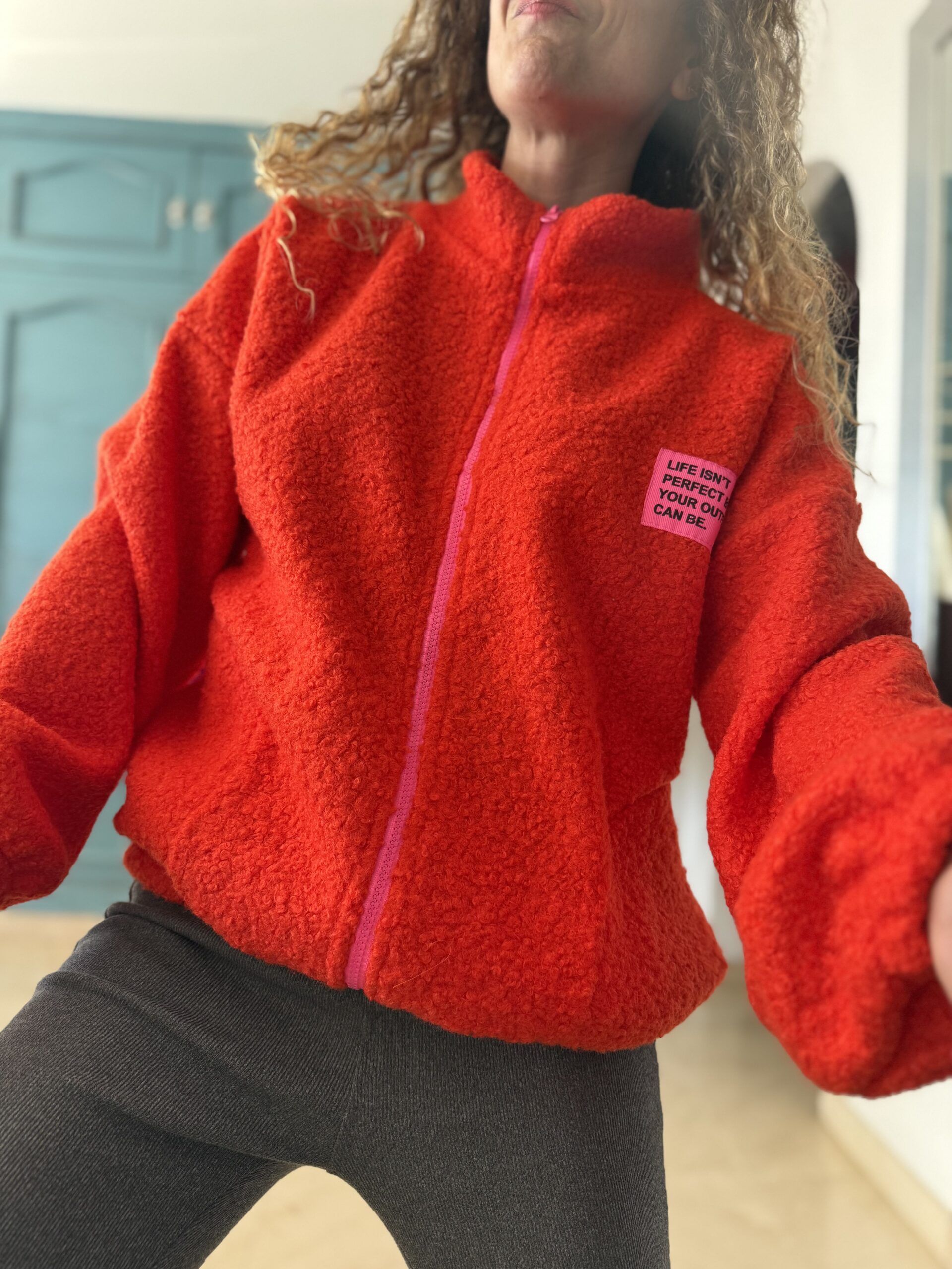 Chaqueta borrego naranja