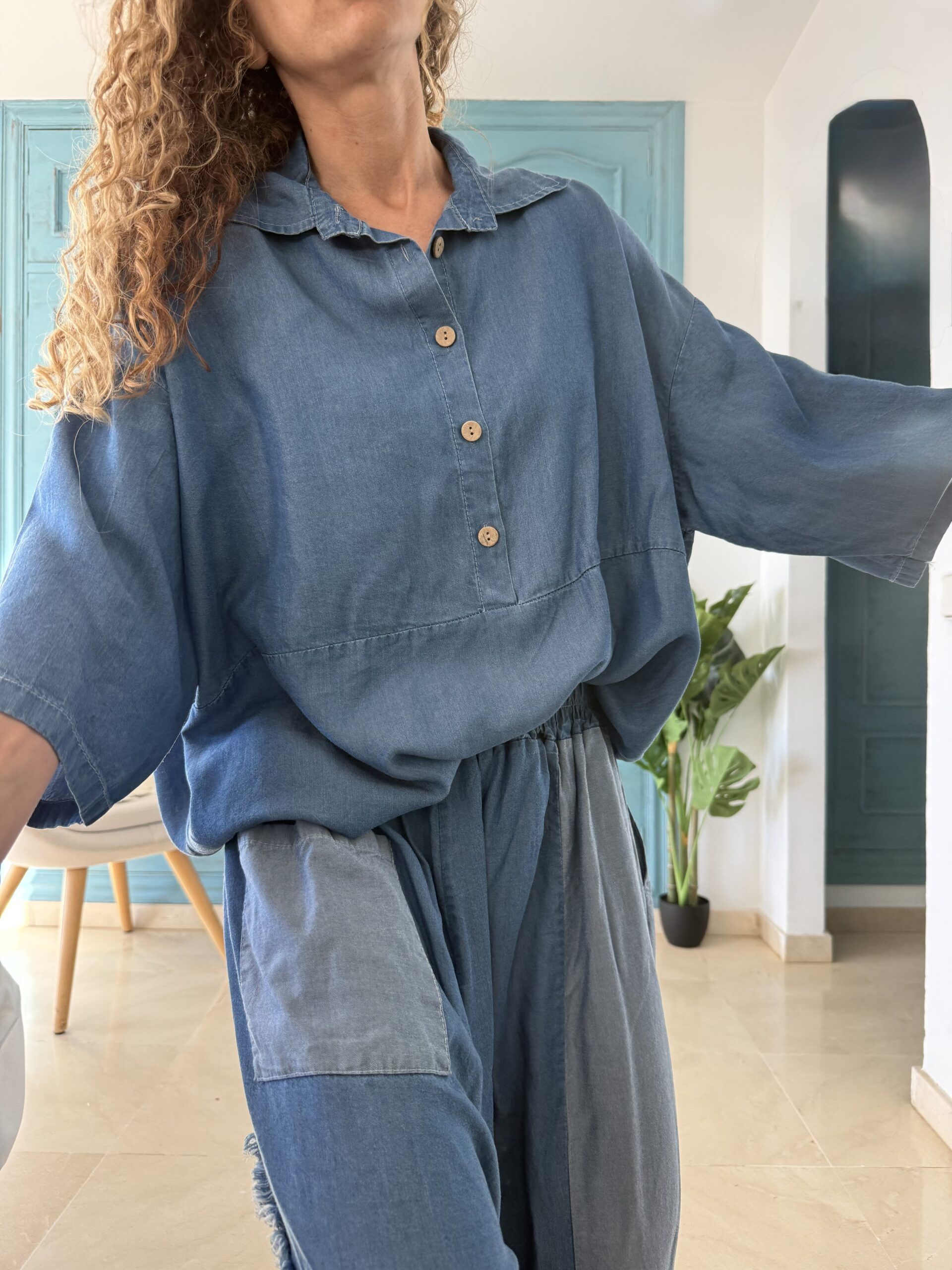 Camisa vaquera oversize oscura