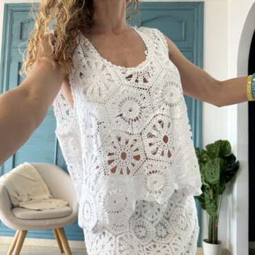 Top crochet Rocío blanco