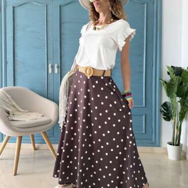 Falda lunares chocolate