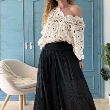 Top crochet ibicenco Miami beige