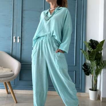 Conjunto algodón turquesa