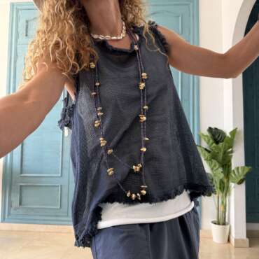 Conjunto top red azul marino y camiseta