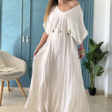 Vestido bambula y piedras
