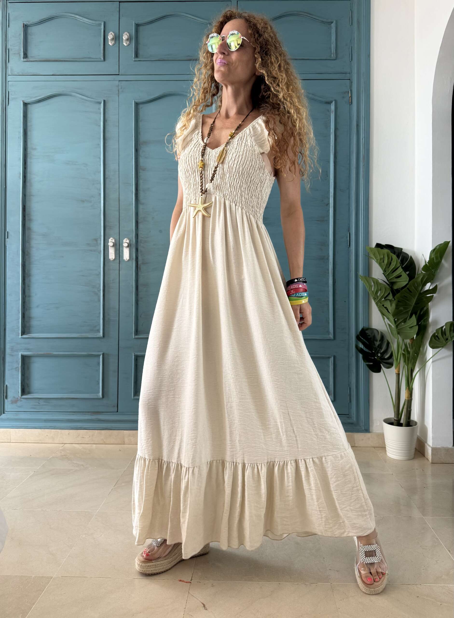 Vestido Romina beige