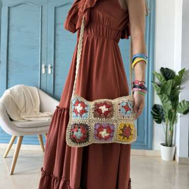 Bolso rafia crochet