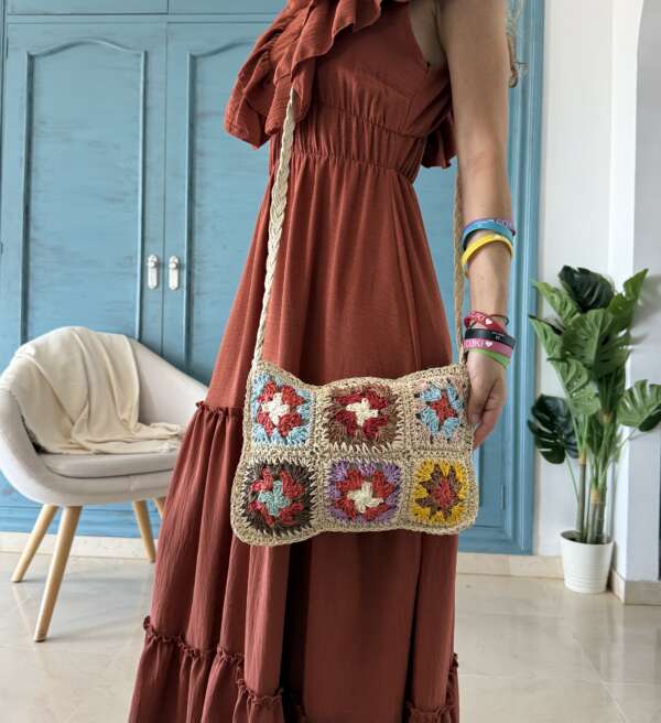 Bolso rafia crochet