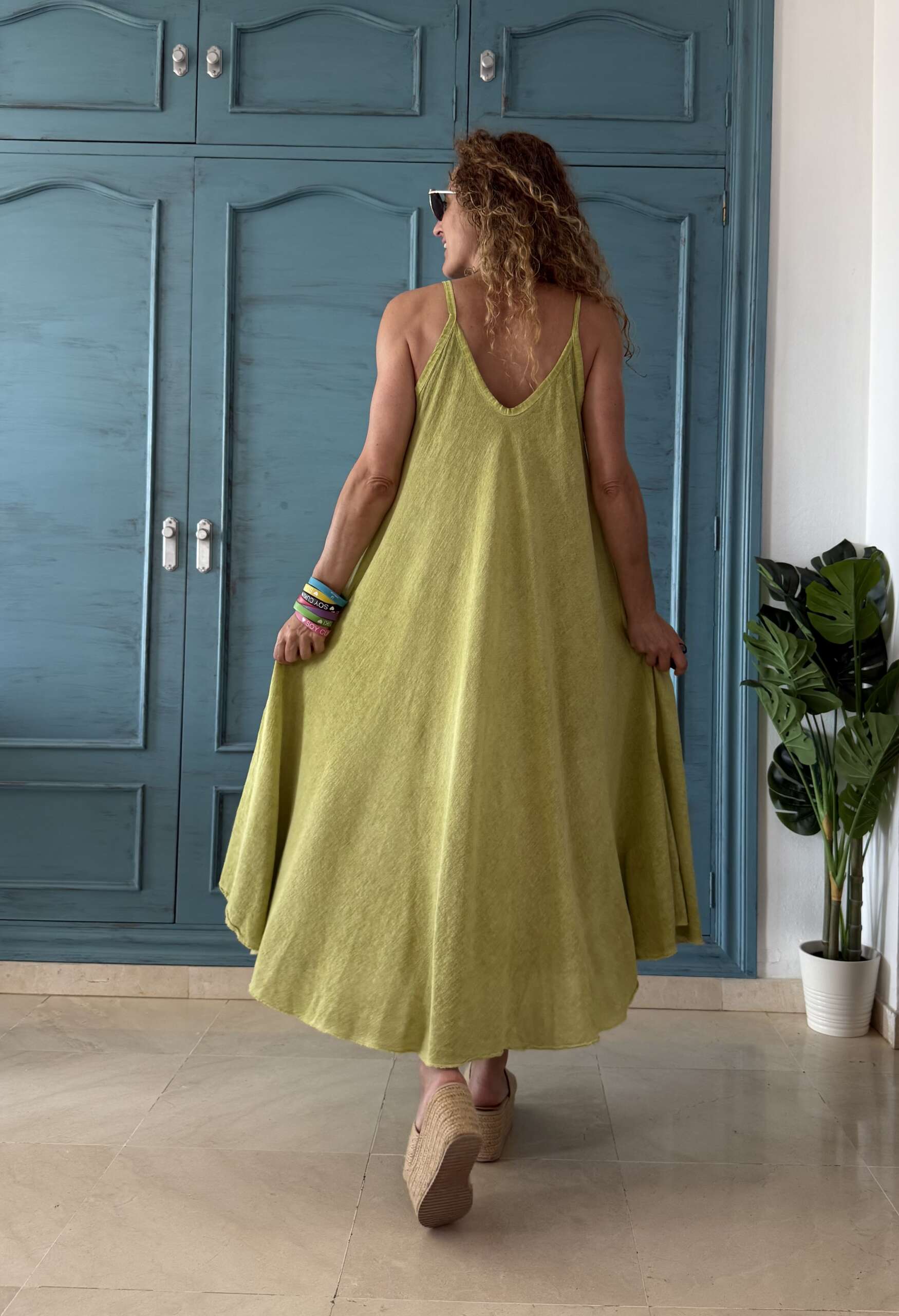 Conjunto algodón vestido y blusa lima - Imagen 4