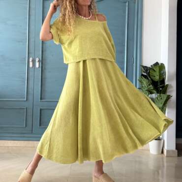 Conjunto algodón vestido y blusa lima