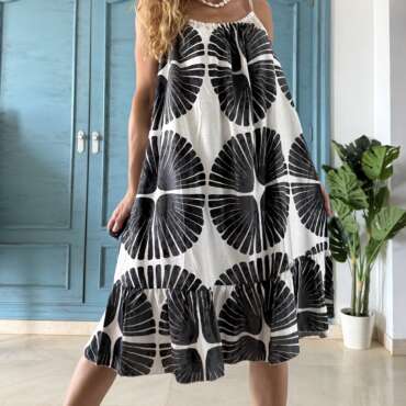 Vestido goma fósil negro
