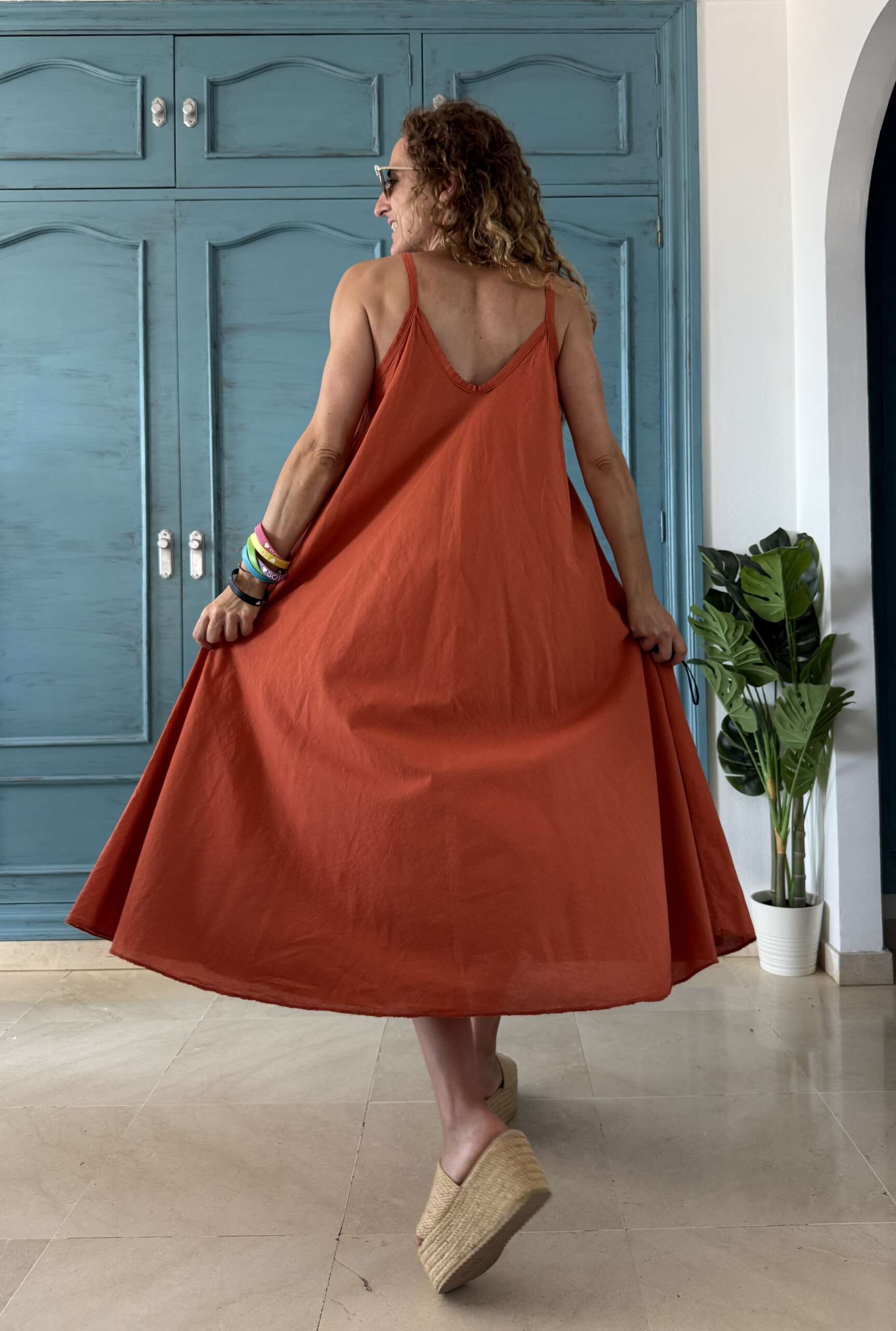 Conjunto algodón vestido y blusa contraste caldera - Imagen 4