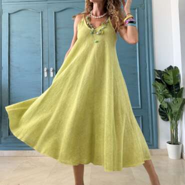 Vestido algodón midi lima
