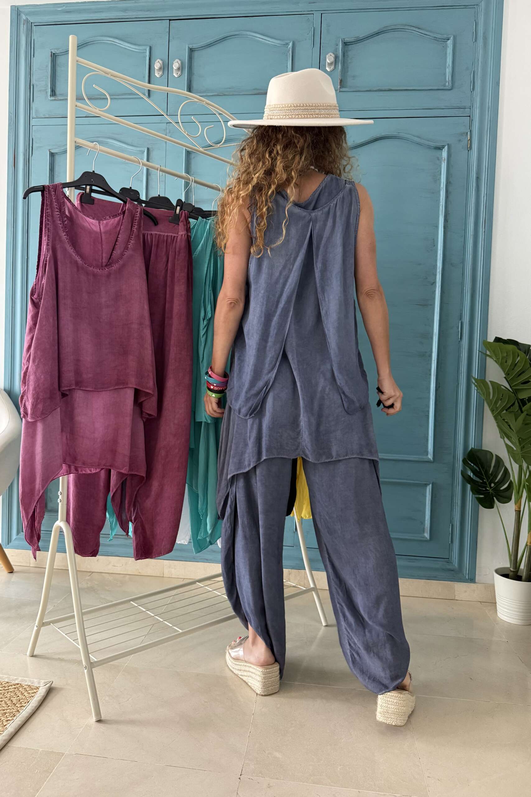 Conjunto balinés 3 piezas azul - Imagen 2