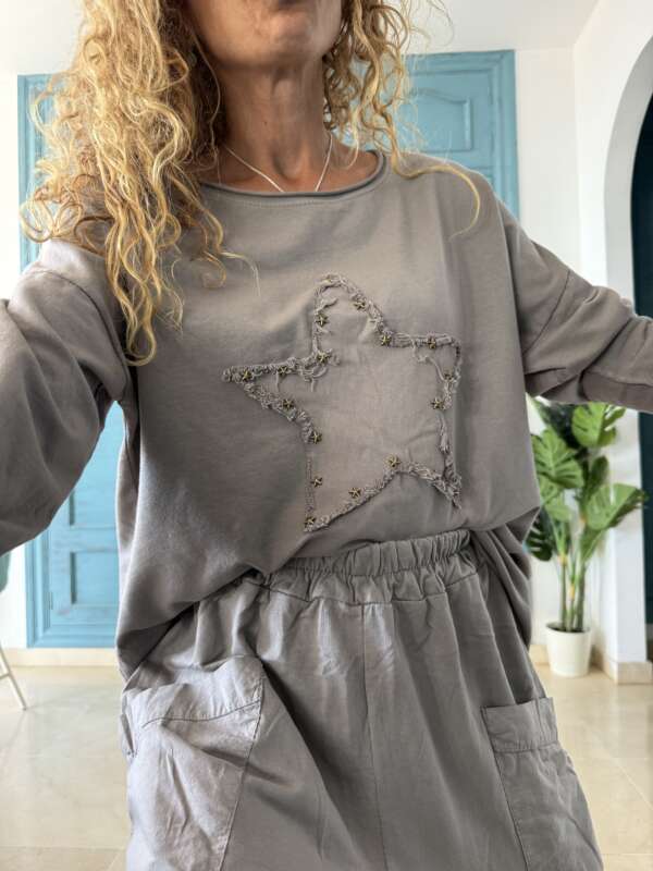 Sudadera estrella arena