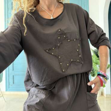 Sudadera estrella chocolate
