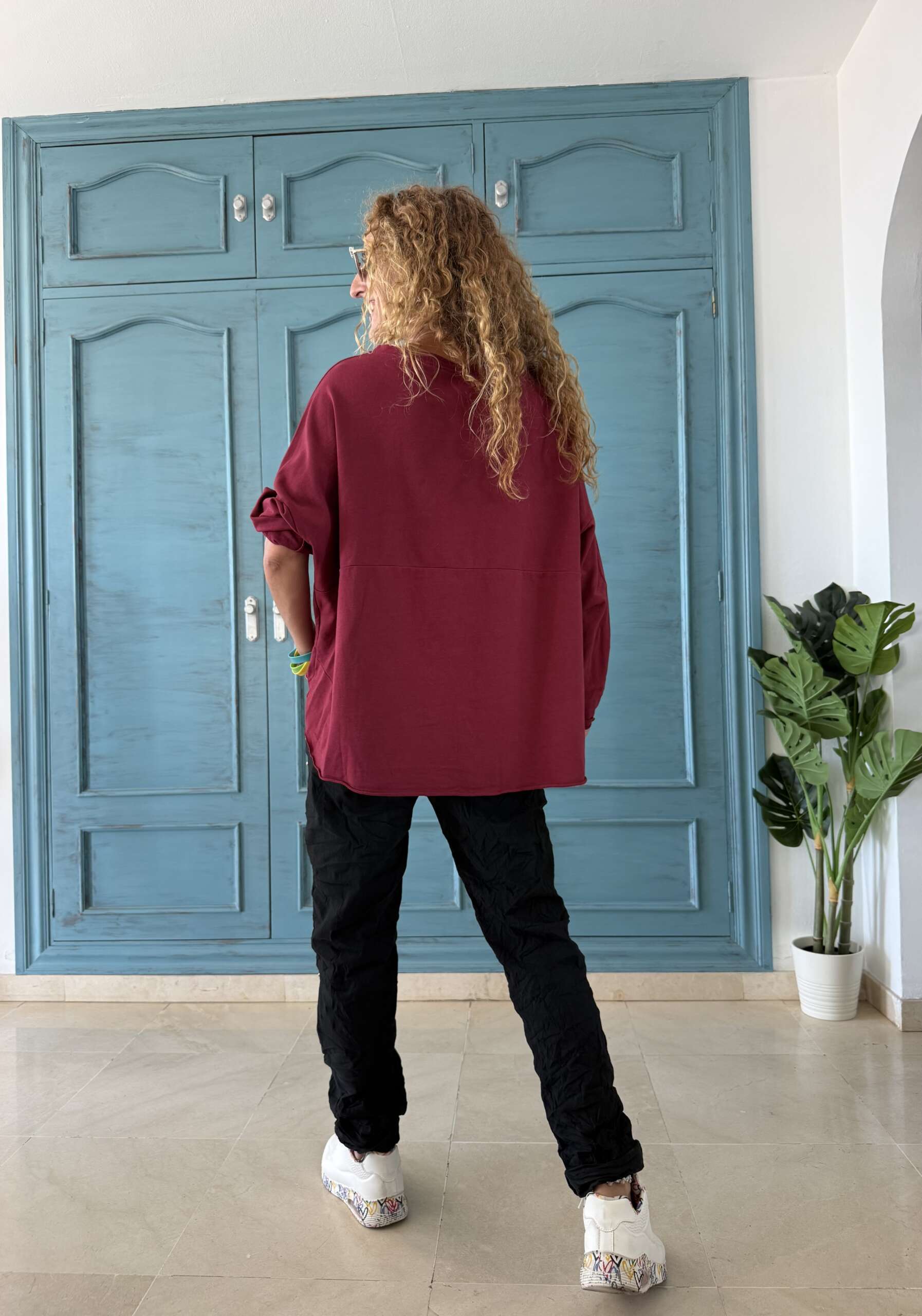 Sudadera bolsillo leo granate - Imagen 3