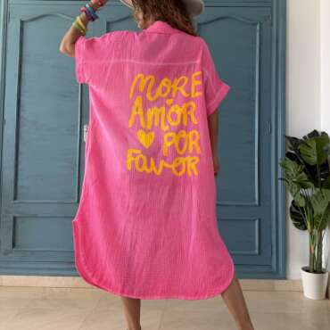 Vestido flúor amor rosa
