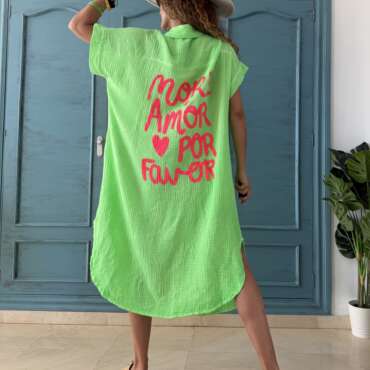 Vestido flúor amor verde