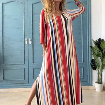 Vestido licra rayas colores