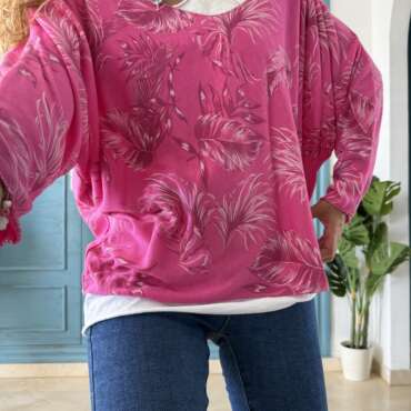 Jersey plumas rosa y camiseta