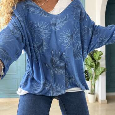 Jersey plumas azul y camiseta