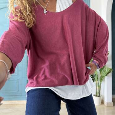 Jersey liso granate y camiseta
