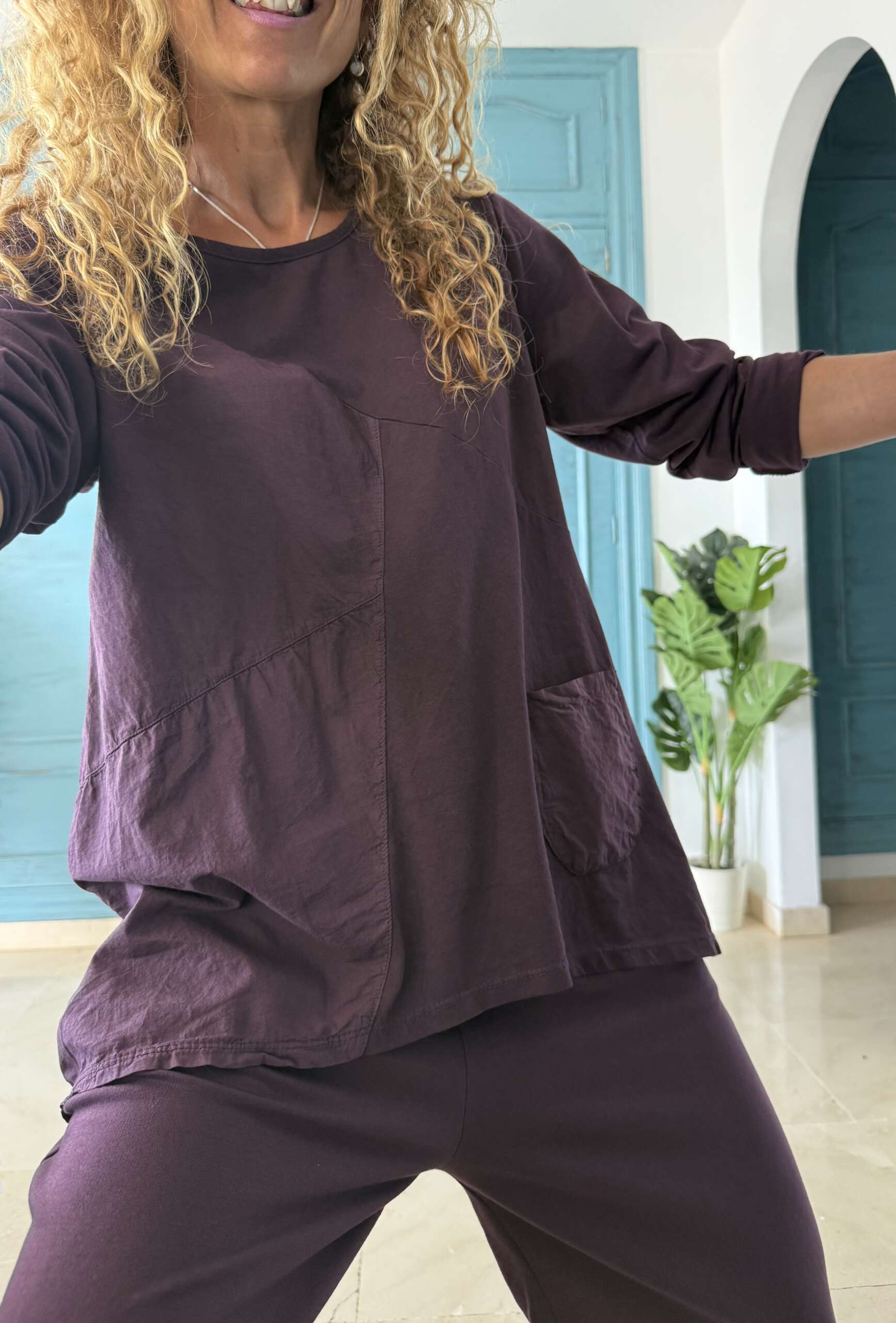 Conjunto algodón sport berenjena - Imagen 3