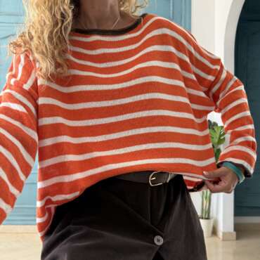 Jersey hilo rayas naranja