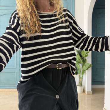 Jersey hilo rayas negro