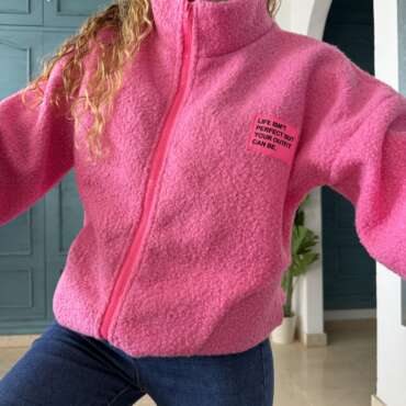 Chaqueta borrego rosa