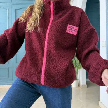 Chaqueta borrego burdeos