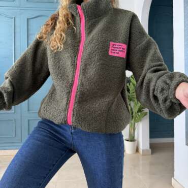 Chaqueta borrego verde militar