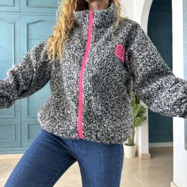 Chaqueta borrego gris