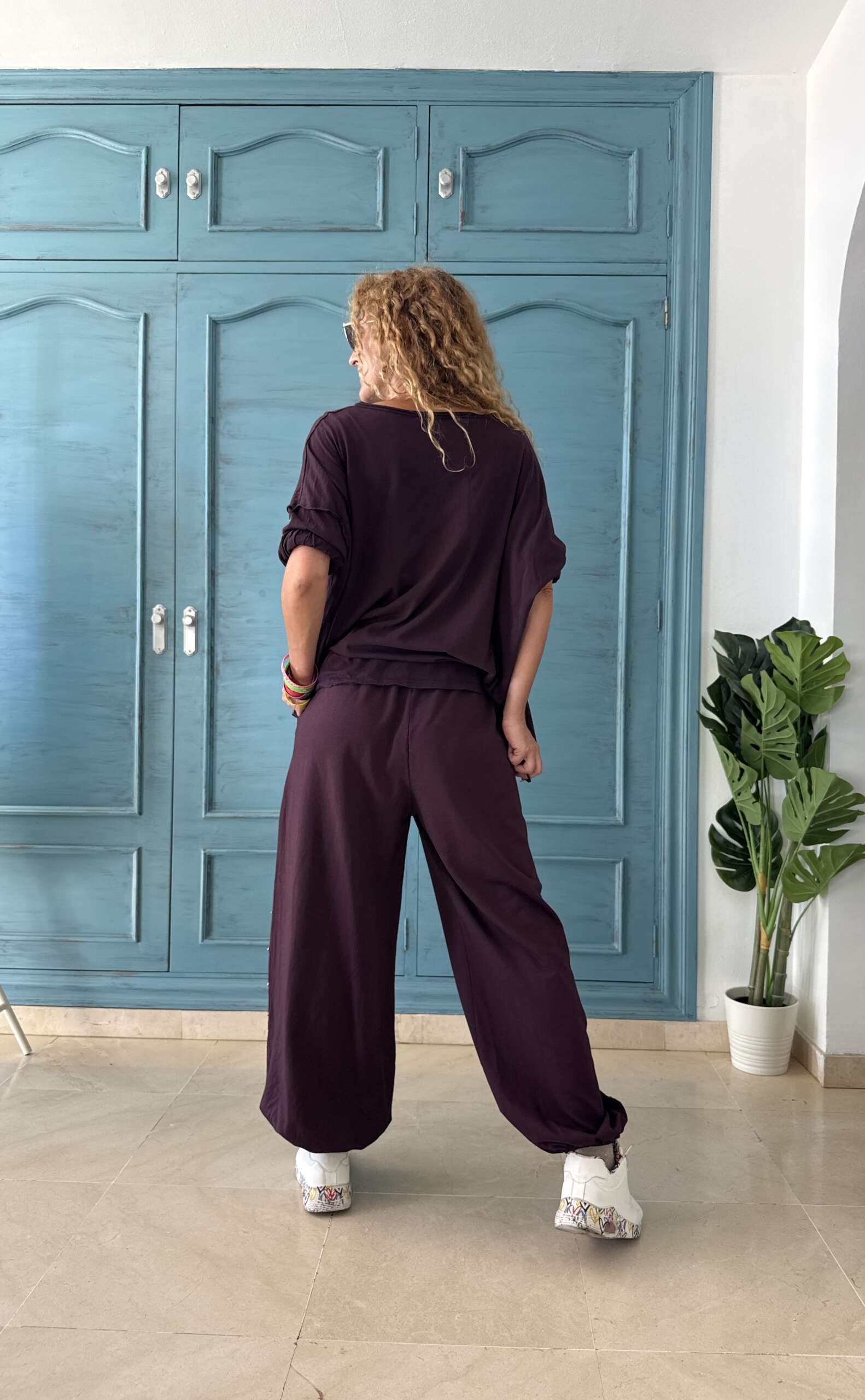 Pantalón bombacho tachas púrpura - Imagen 2