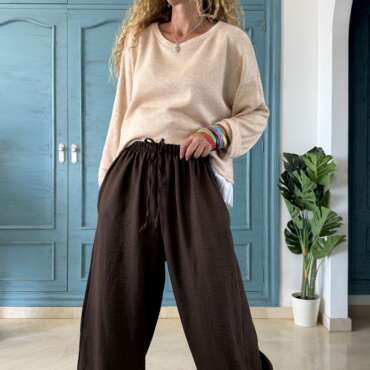 Pantalón bombacho traje chocolate