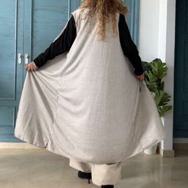 Chaleco punto largo beige