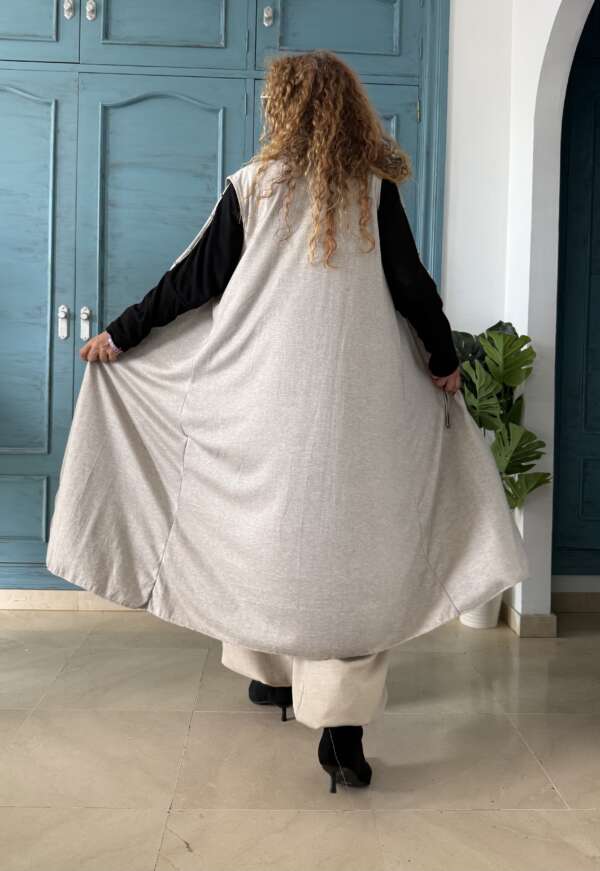 Chaleco punto largo beige
