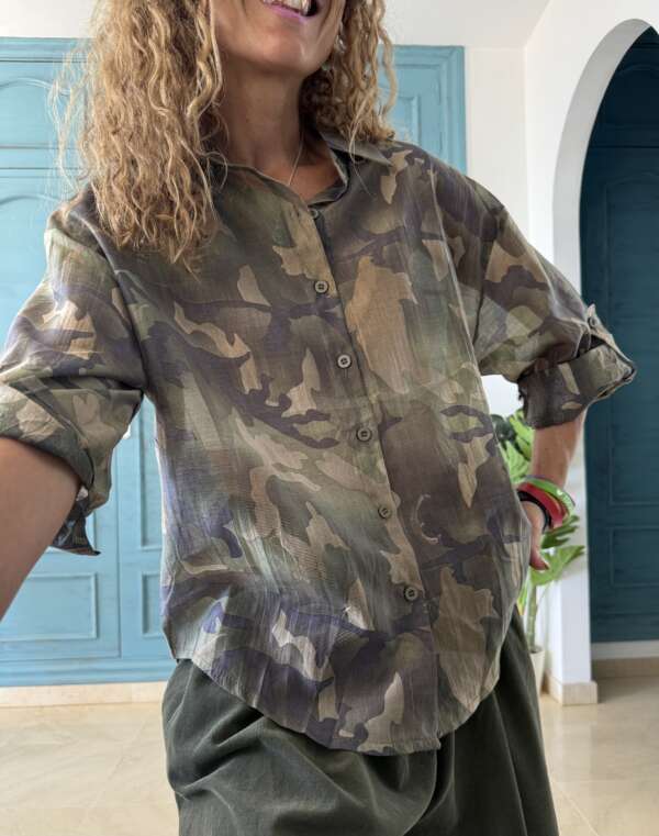 Blusa seda camuflaje